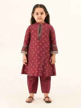 2 Piece Winter Cotton Suit-Embellished (Pret)