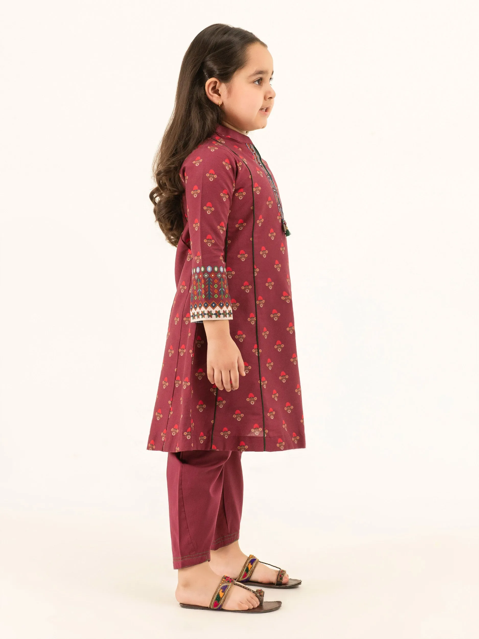 2 Piece Winter Cotton Suit-Embellished (Pret)