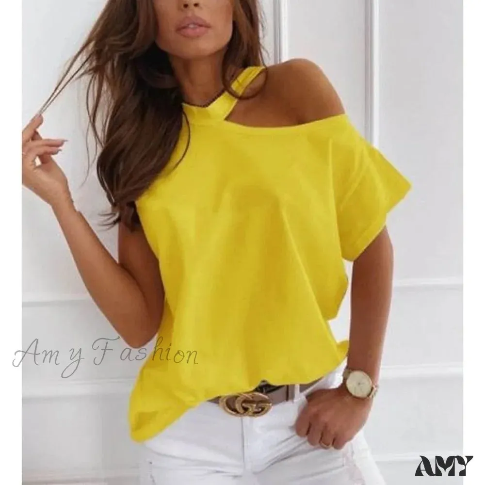 Amy Fashion - Casual Print Short Sleeve O-neck Tops