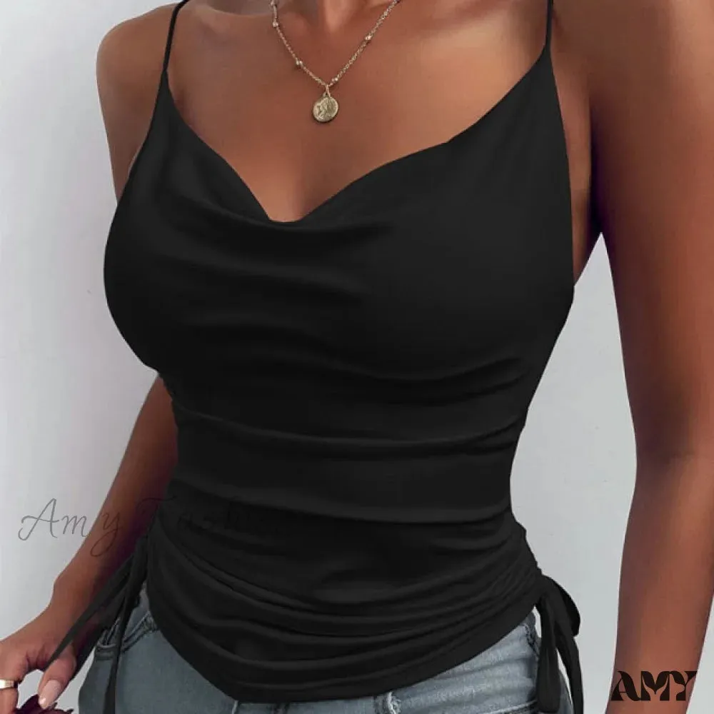 Amy Fashion - New Sexy Strap Basic Tops