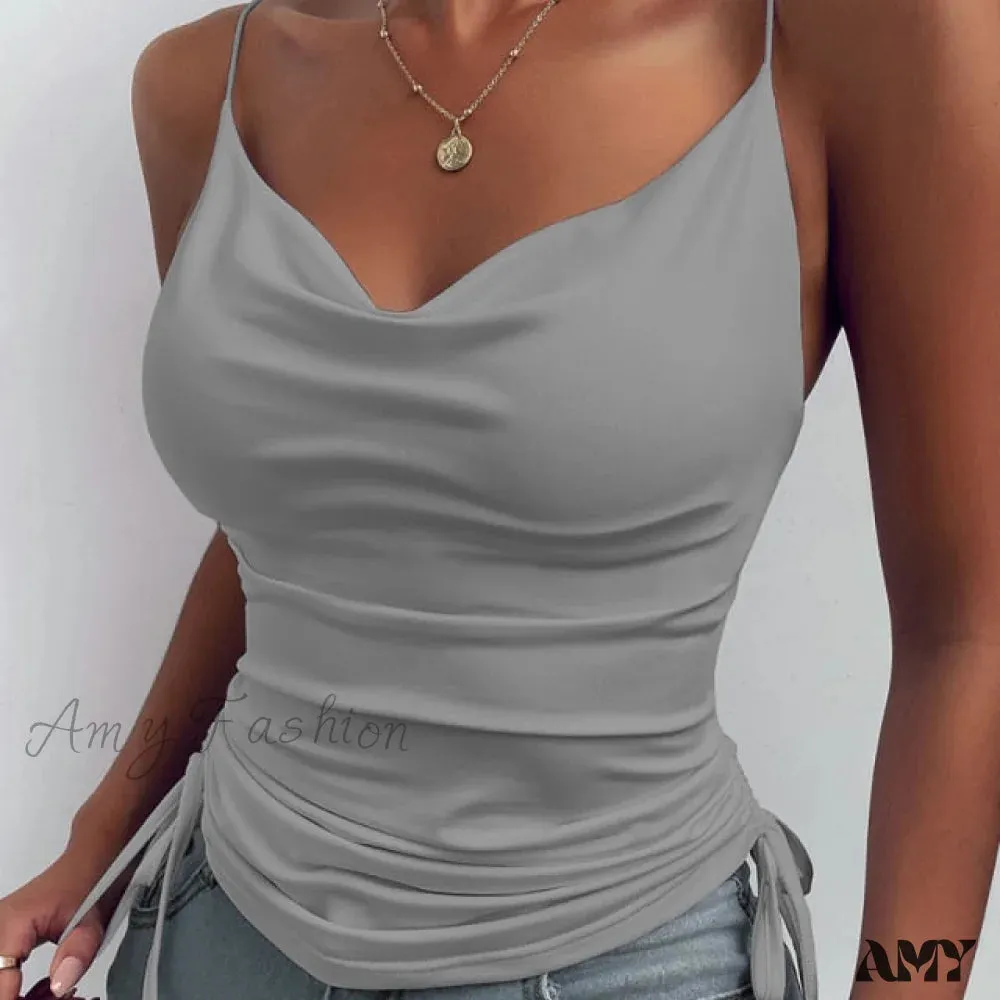 Amy Fashion - New Sexy Strap Basic Tops