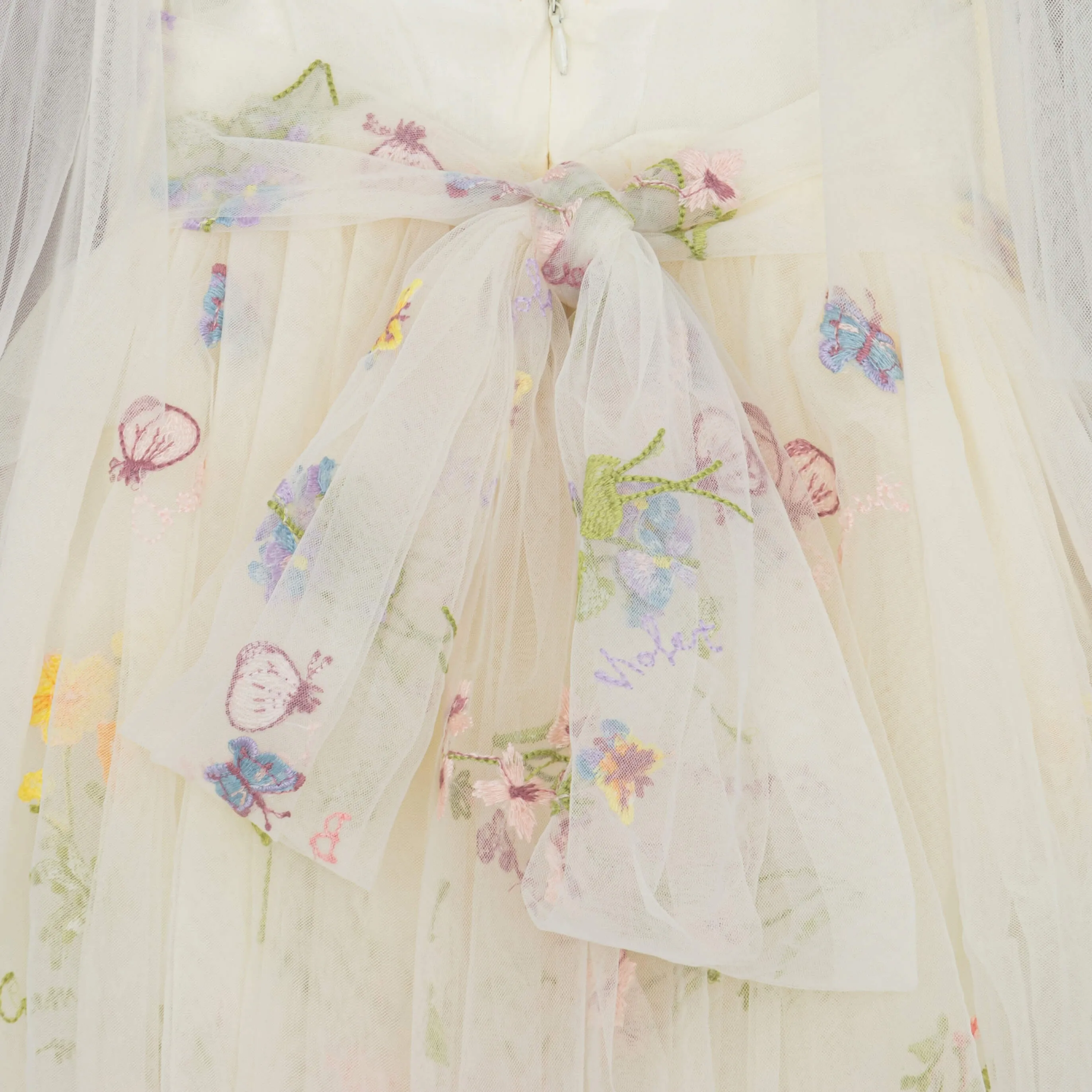 Baby Enchanted Angel Dress - Embroidered Ivory Tulle