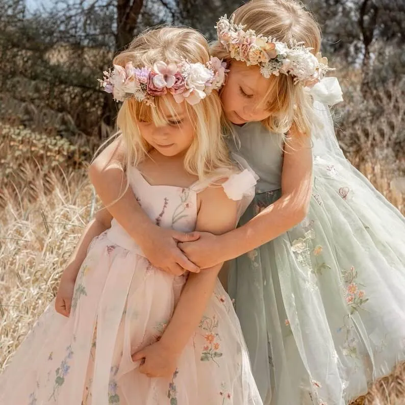 Baby Enchanted Angel Dress - Embroidered Ivory Tulle