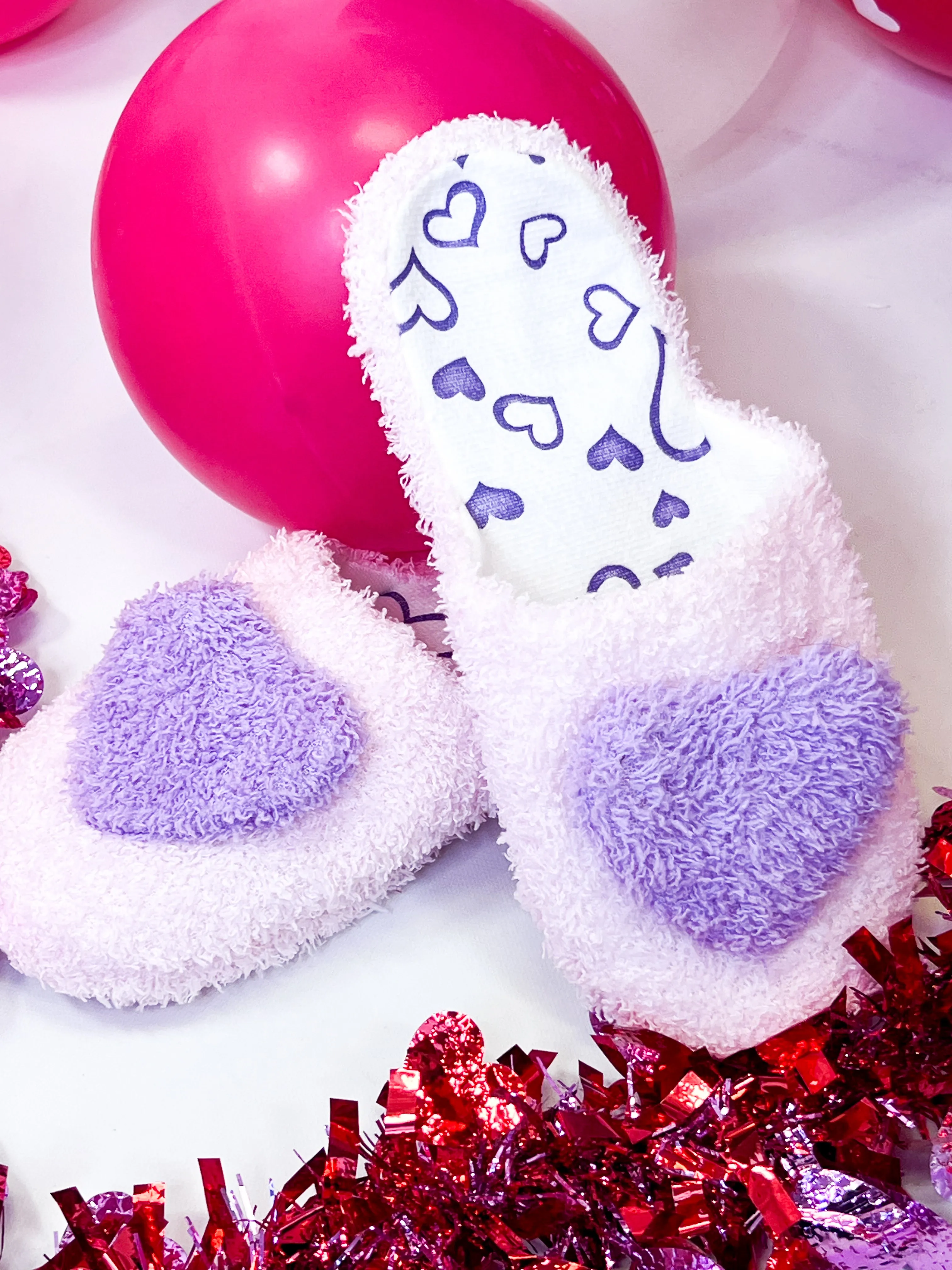 Belle - Two-Toned Pink & Purple Heart Slippers