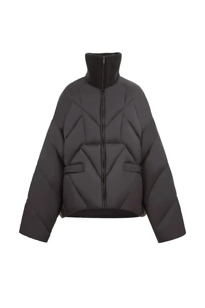 Beth Water-Repellent Quilted Duck Down Puffer Coat in Ultra-Light Fabric