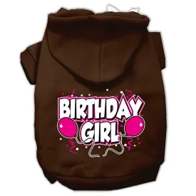 Birthday Girl Screen Print Pet Hoodies Brown Size Lg (14)