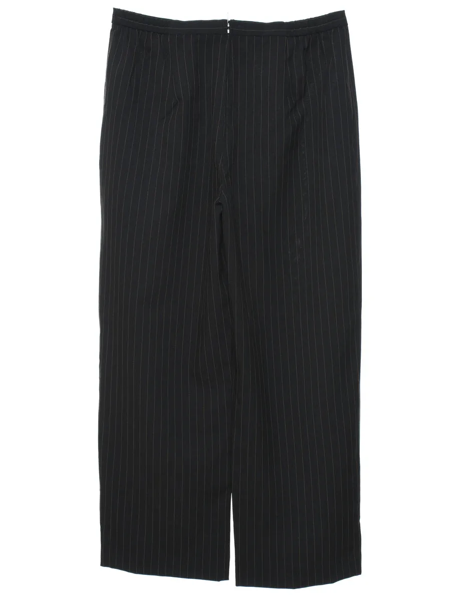 Black Pinstriped Trousers - W30 L27