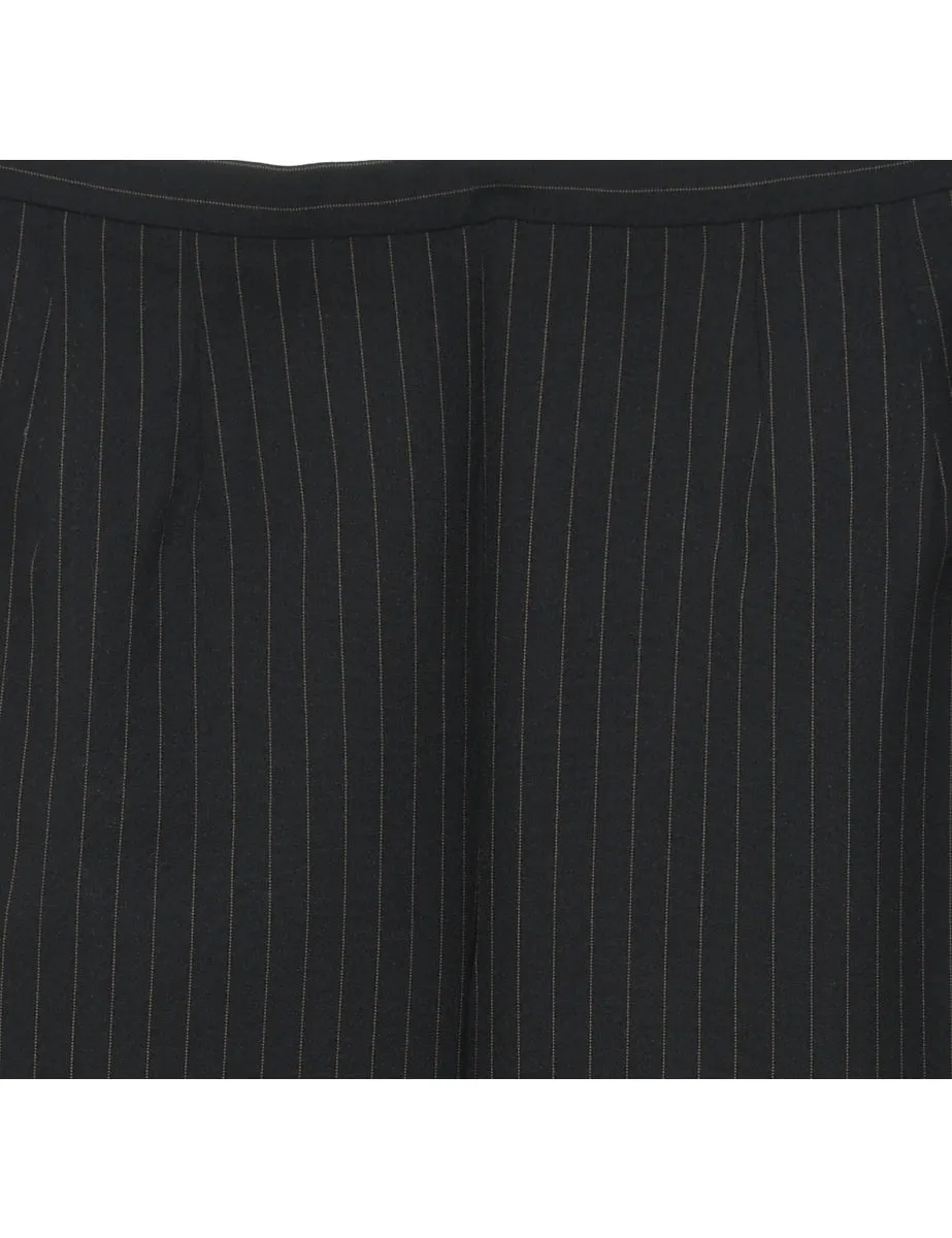 Black Pinstriped Trousers - W30 L27