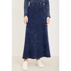 Blue Aline Denim Maxi Skirt by OC