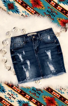 Blue Jean Baby Distressed Denim Skirt