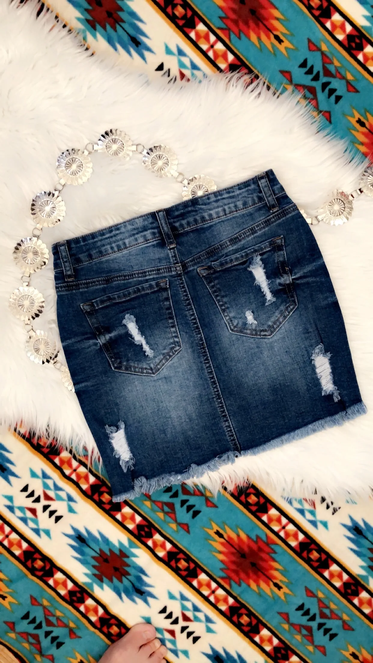 Blue Jean Baby Distressed Denim Skirt