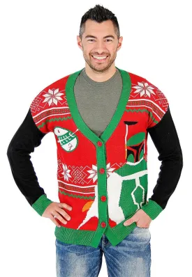 Boba Fett Ugly Christmas Cardigan Sweater