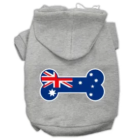 Bone Shaped Australian Flag Screen Print Pet Hoodies Grey XXL (18)