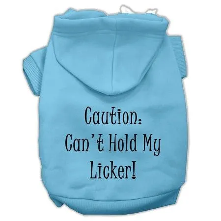 Can't Hold My Licker Screen Print Pet Hoodies Baby Blue Size XXXL (20)