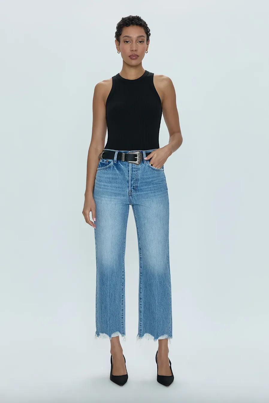 cassie crop super high rise straight - era vintage