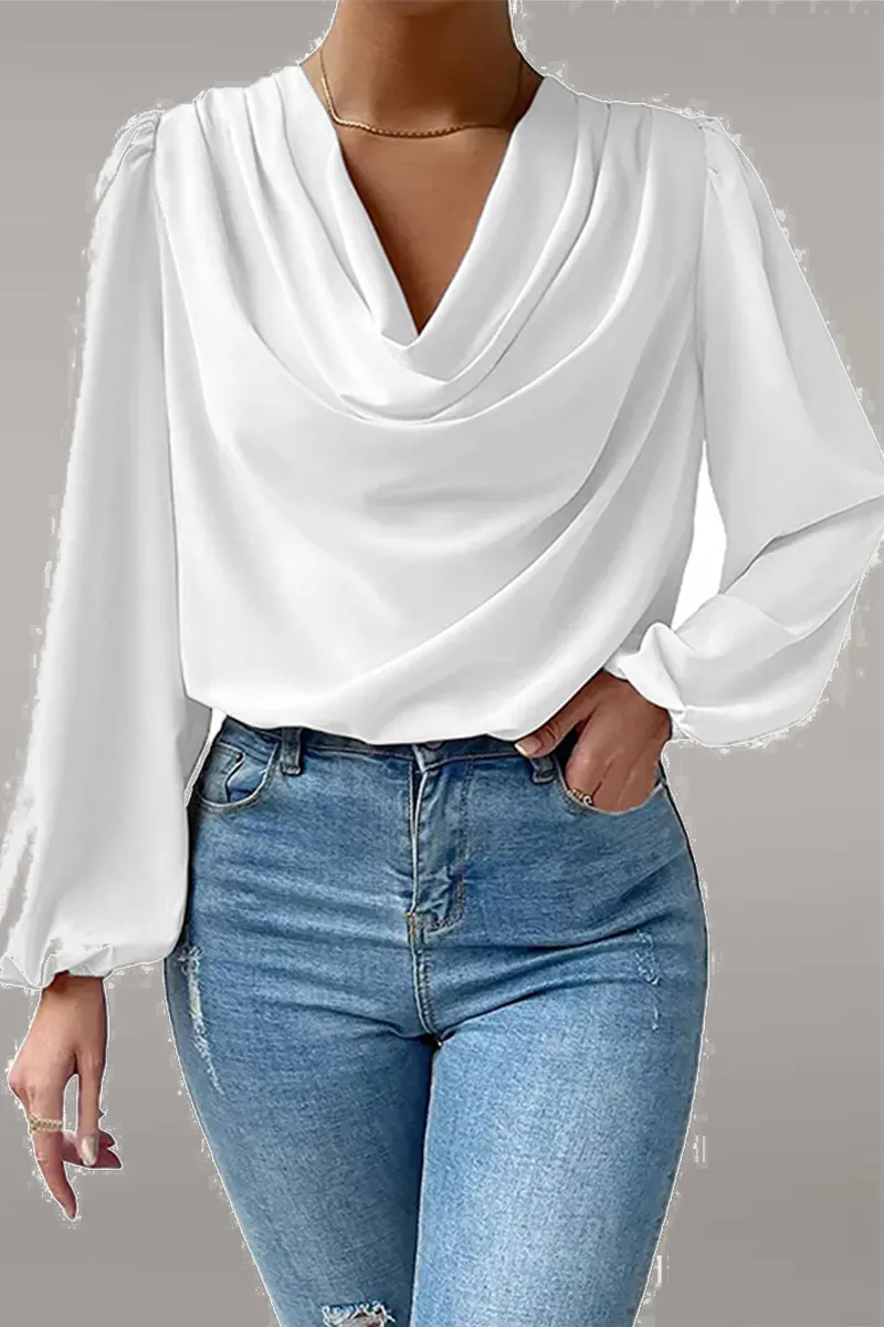 Casual Solid Patchwork U Neck Tops