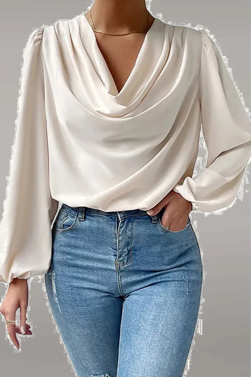 Casual Solid Patchwork U Neck Tops