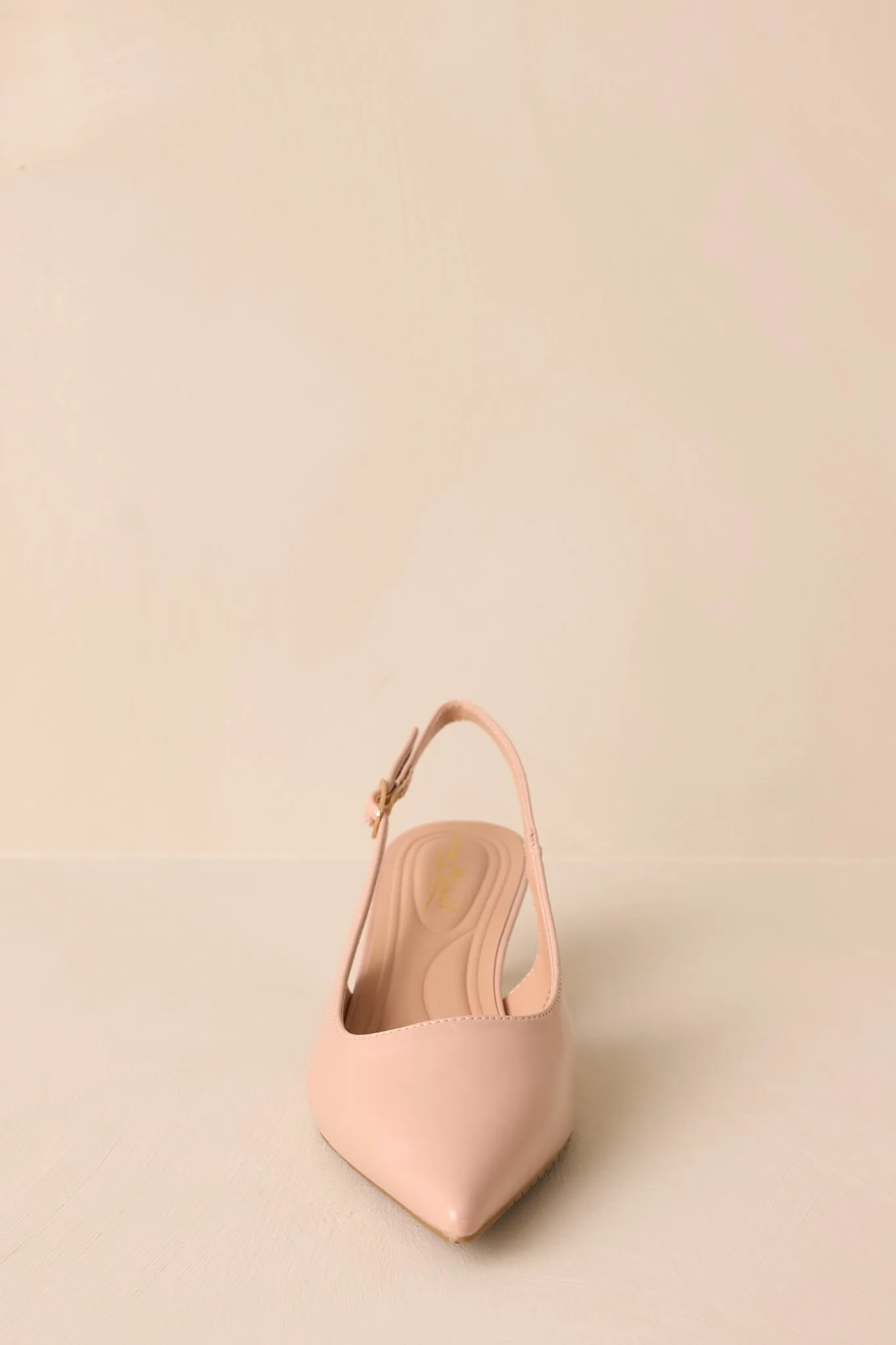 Celestial Dreams Nude Pointed-Toe Slingback Kitten Heels