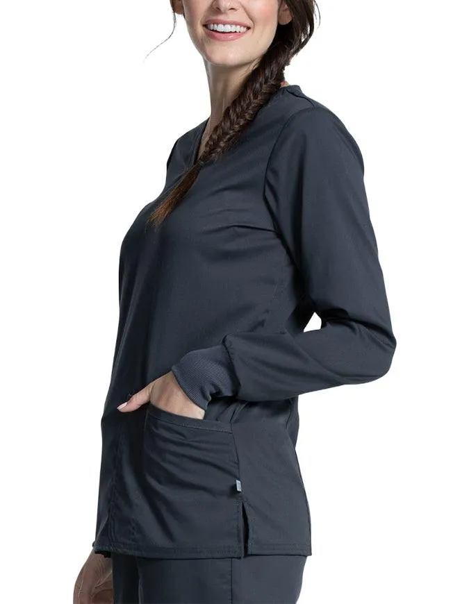 Cherokee Workwear Revolution Tech Women's Long Sleeve V-Neck Top