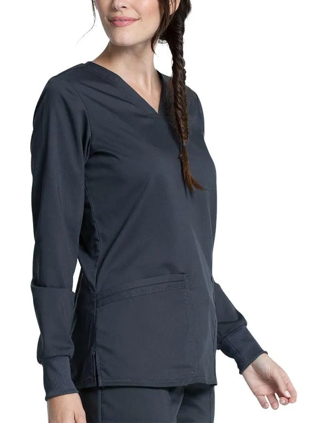 Cherokee Workwear Revolution Tech Women's Long Sleeve V-Neck Top