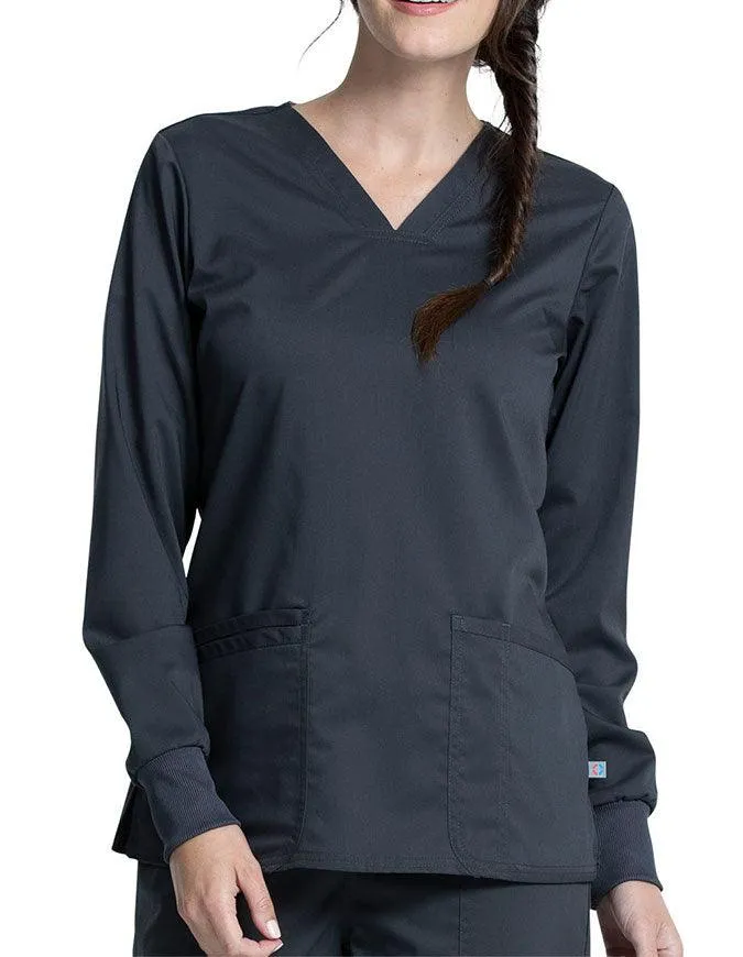 Cherokee Workwear Revolution Tech Women's Long Sleeve V-Neck Top