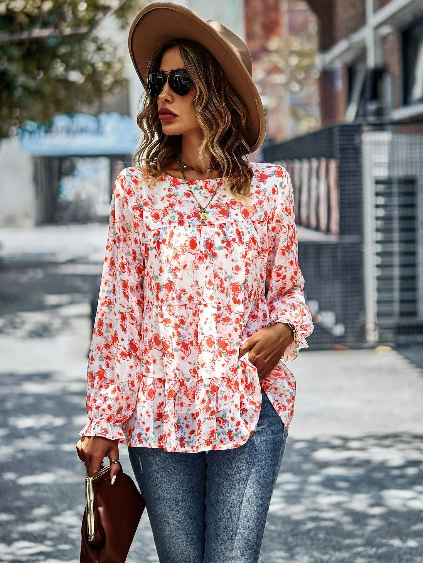 Chiffon Top Printed T-shirt