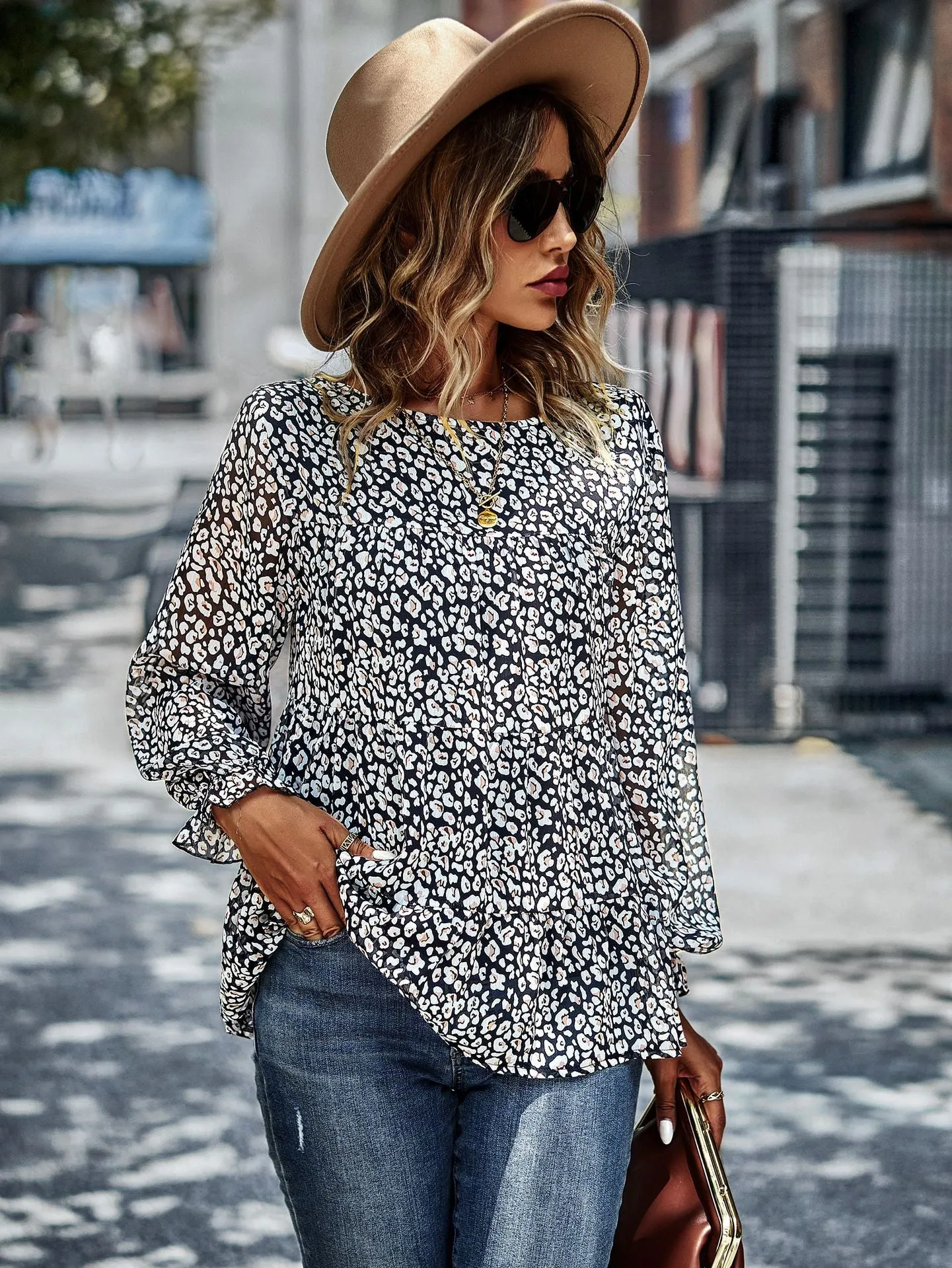 Chiffon Top Printed T-shirt