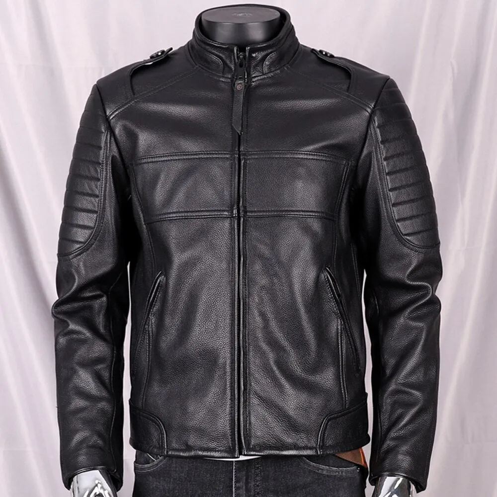 Cow Leather Man's Jacket Fashion Biker