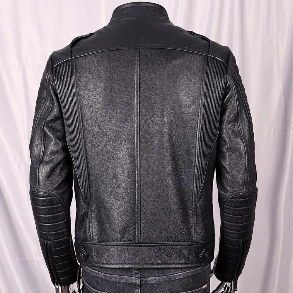 Cow Leather Man's Jacket Fashion Biker