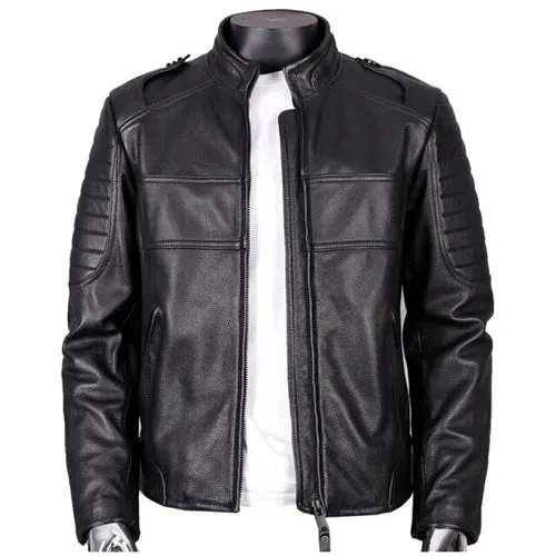 Cow Leather Man's Jacket Fashion Biker