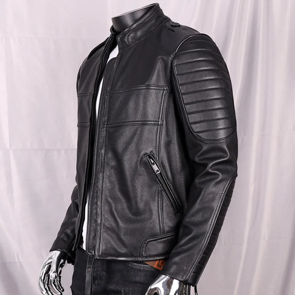 Cow Leather Man's Jacket Fashion Biker