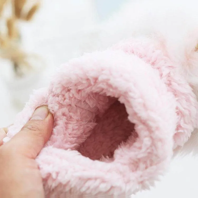 Cozy Plush Winter Cotton Slippers with Non-Slip Bag Heel for Women