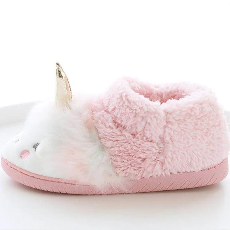 Cozy Plush Winter Cotton Slippers with Non-Slip Bag Heel for Women