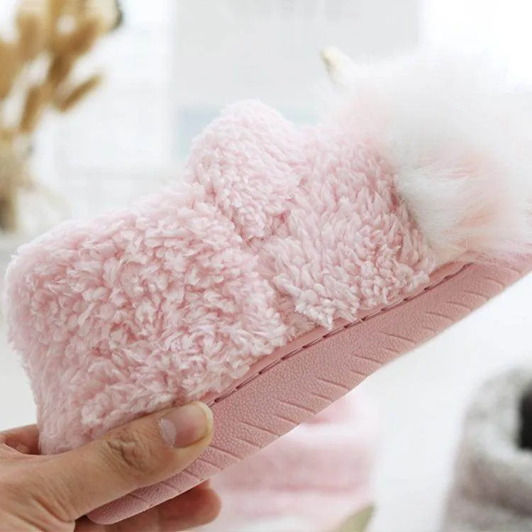 Cozy Plush Winter Cotton Slippers with Non-Slip Bag Heel for Women