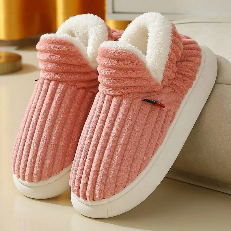 Cozy Winter Cotton Plush Slippers – Warm Indoor & Outdoor Fleece Slippers for Couples