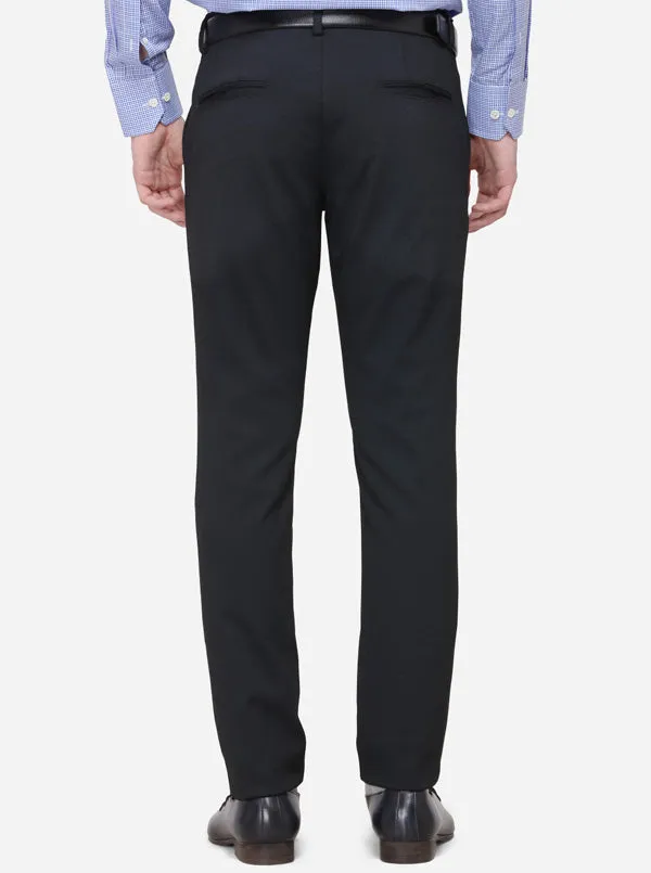 Dark Blue Solid Slim Fit Club Wear Trouser | JB Studio