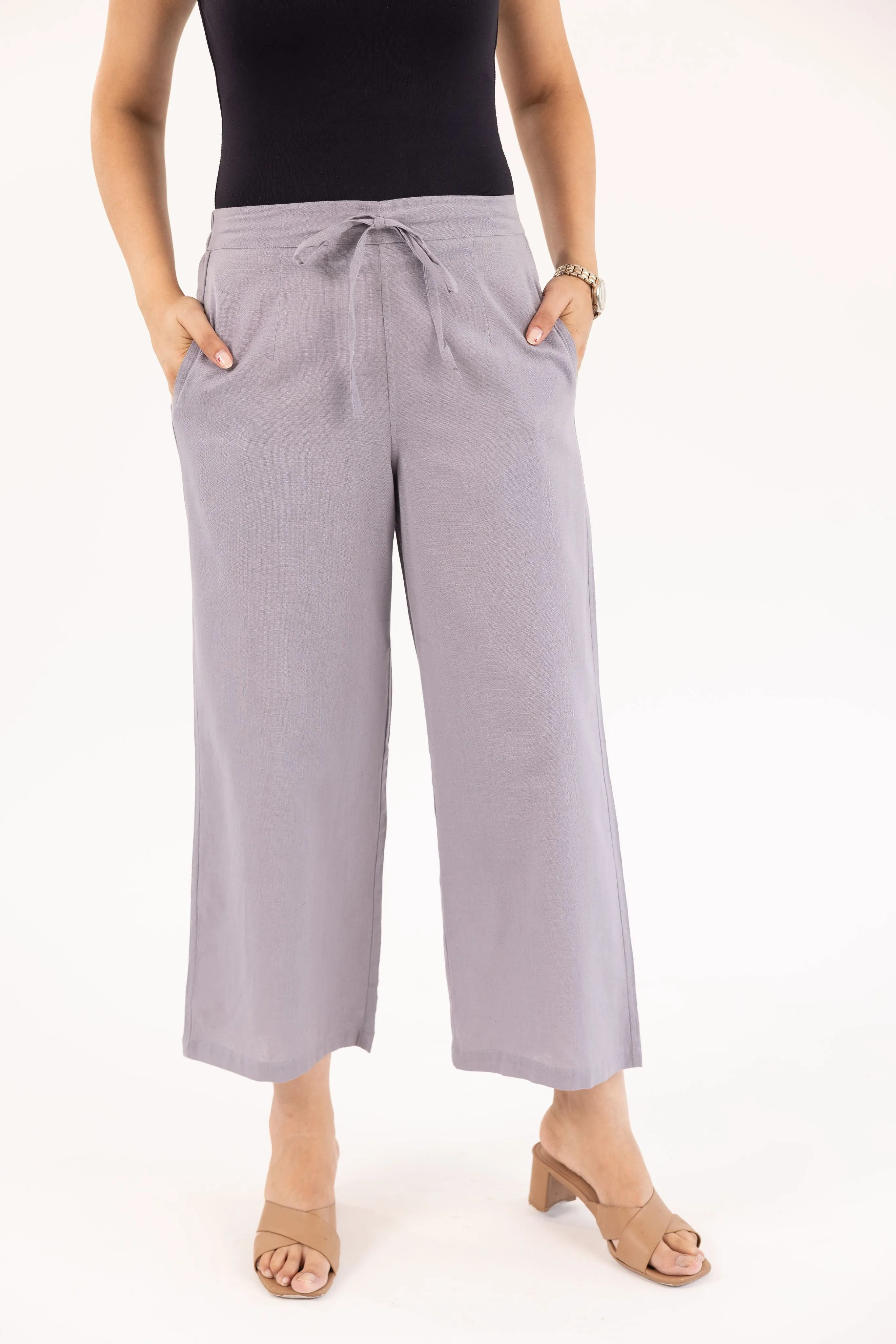 Dark Grey Women's Plazzo Trousers