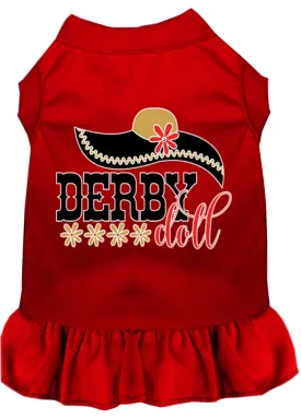 Derby Doll Screen Print Dog Dress Red Xs (8)