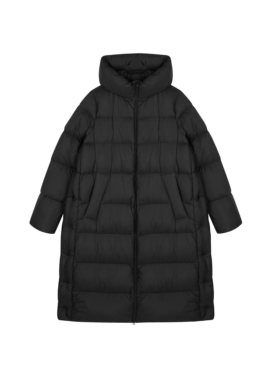 Downcoat / (Extreme Cold Weather)JNBY Relaxed Hooded Goose Down Coat