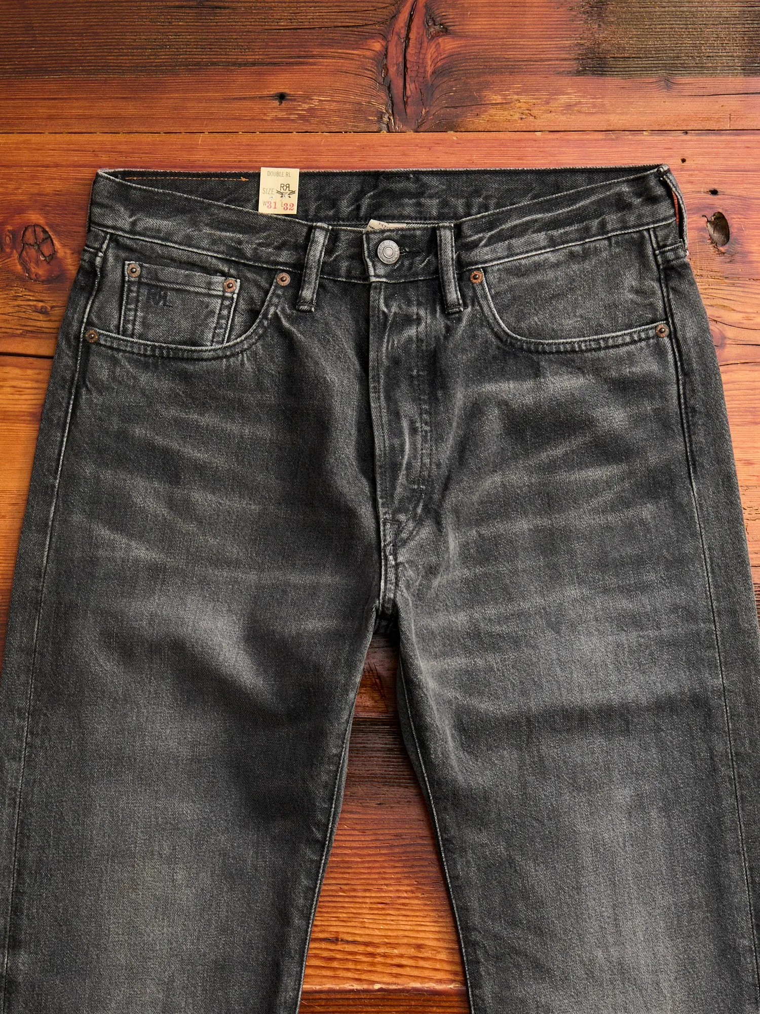 Dusty Black 13oz Washed Denim - Straight Fit