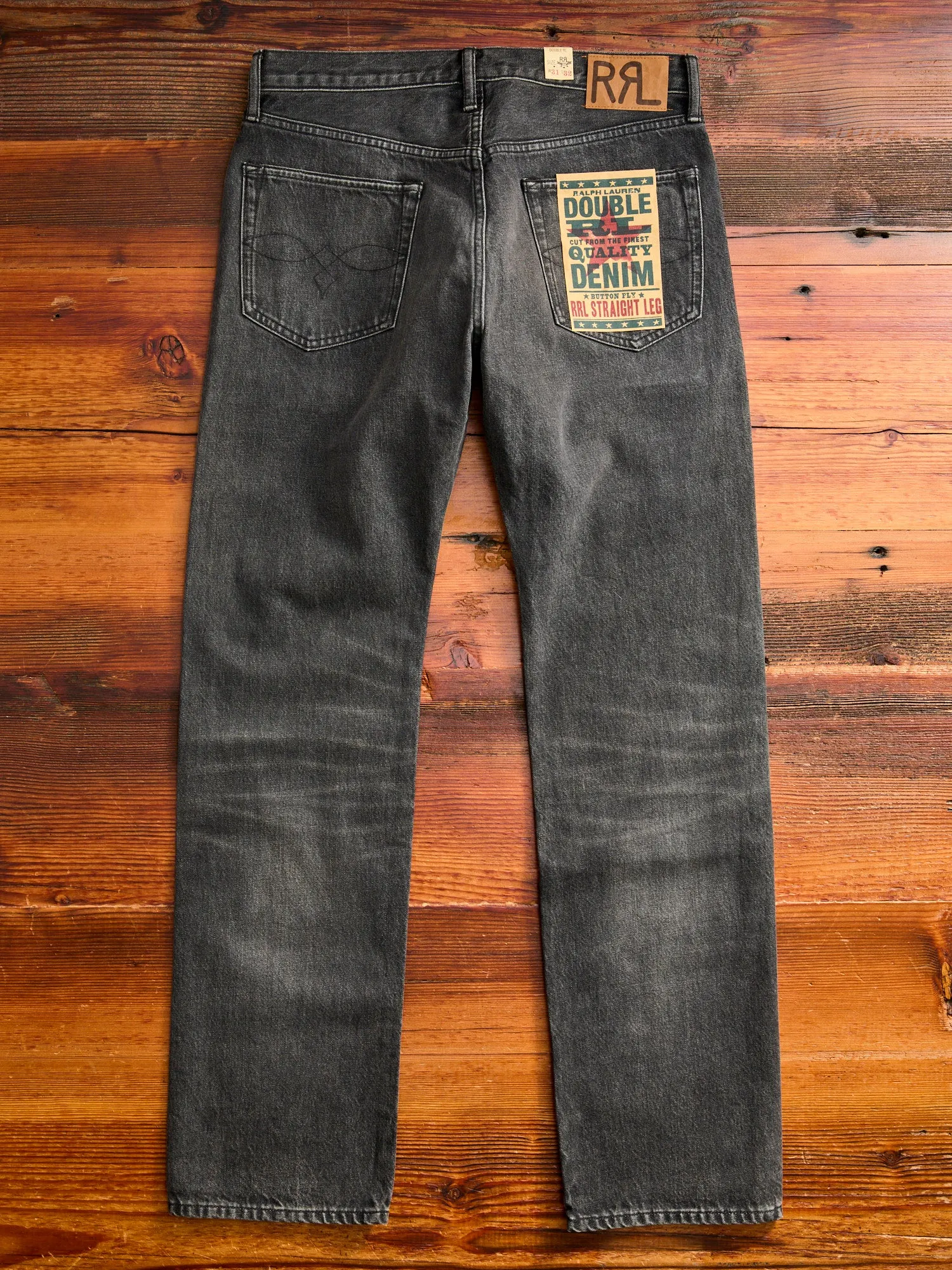 Dusty Black 13oz Washed Denim - Straight Fit