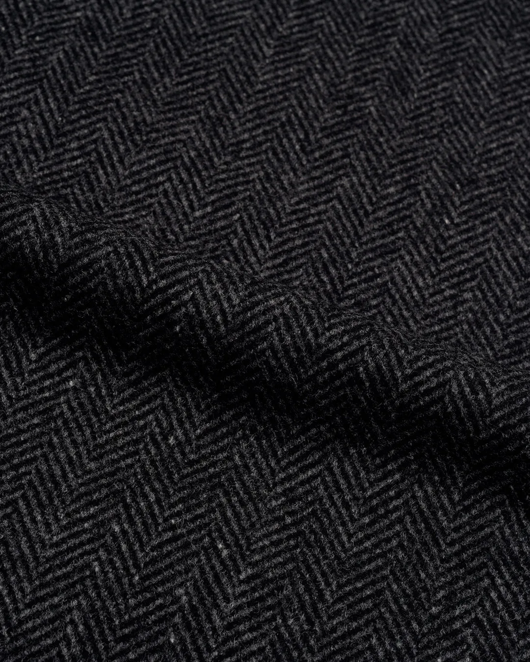 EThomas Wool Cashmere: Dark Grey Herringbone