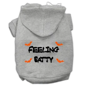 Feeling Batty Screen Print Pet Hoodies Grey Size Lg (14)