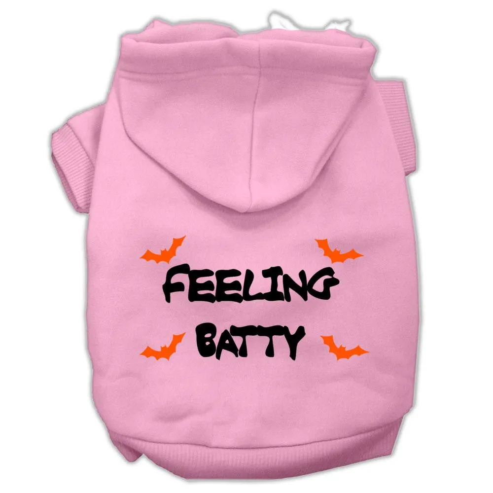 Feeling Batty Screen Print Pet Hoodies Light Pink Size Lg (14)