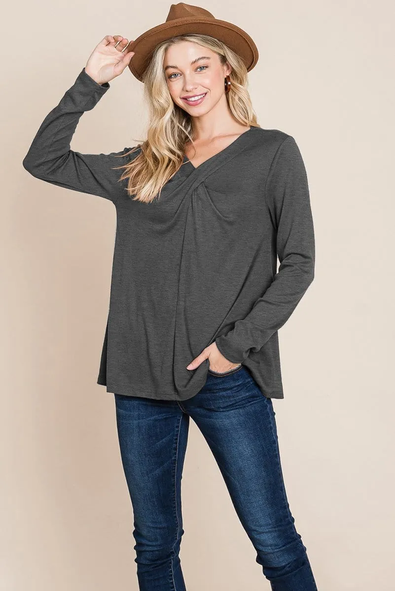 Fold knotted Twist Sweatshirts