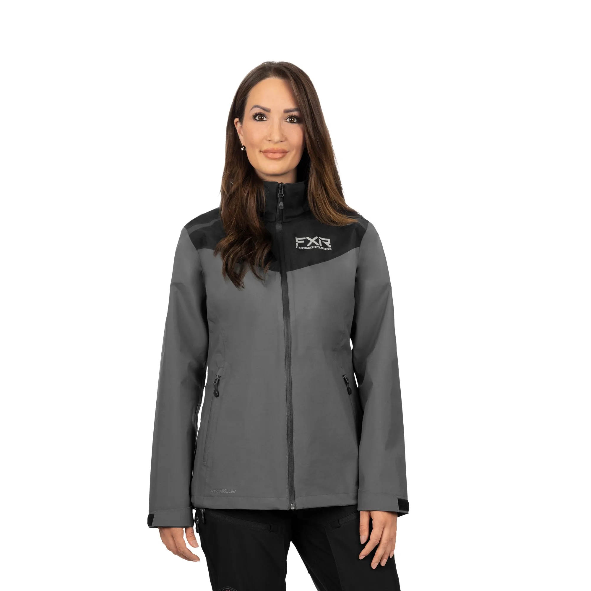 FXR  Womens Charcoal Black Adventure Tri-Laminate Jacket Waterproof Breathable