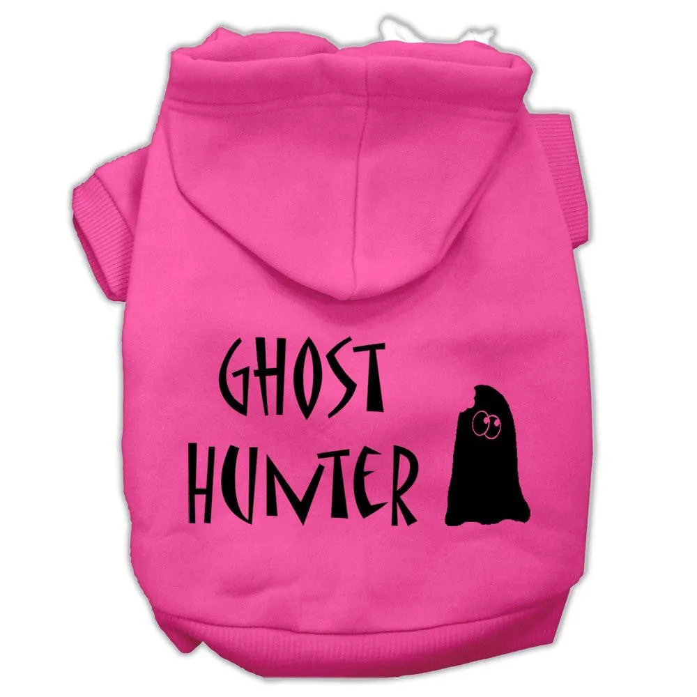 Ghost Hunter Screen Print Pet Hoodies Bright Pink with Black Lettering XXL (18)