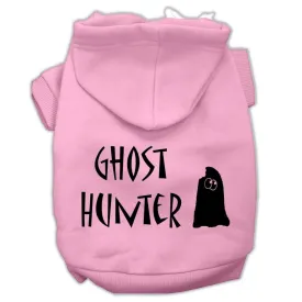 Ghost Hunter Screen Print Pet Hoodies Light Pink With Black Lettering Med (12)