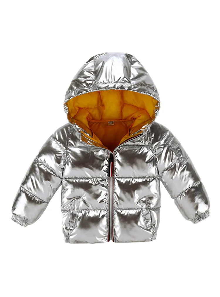 Girls' Silver Winter Jacket Wear Space Silver