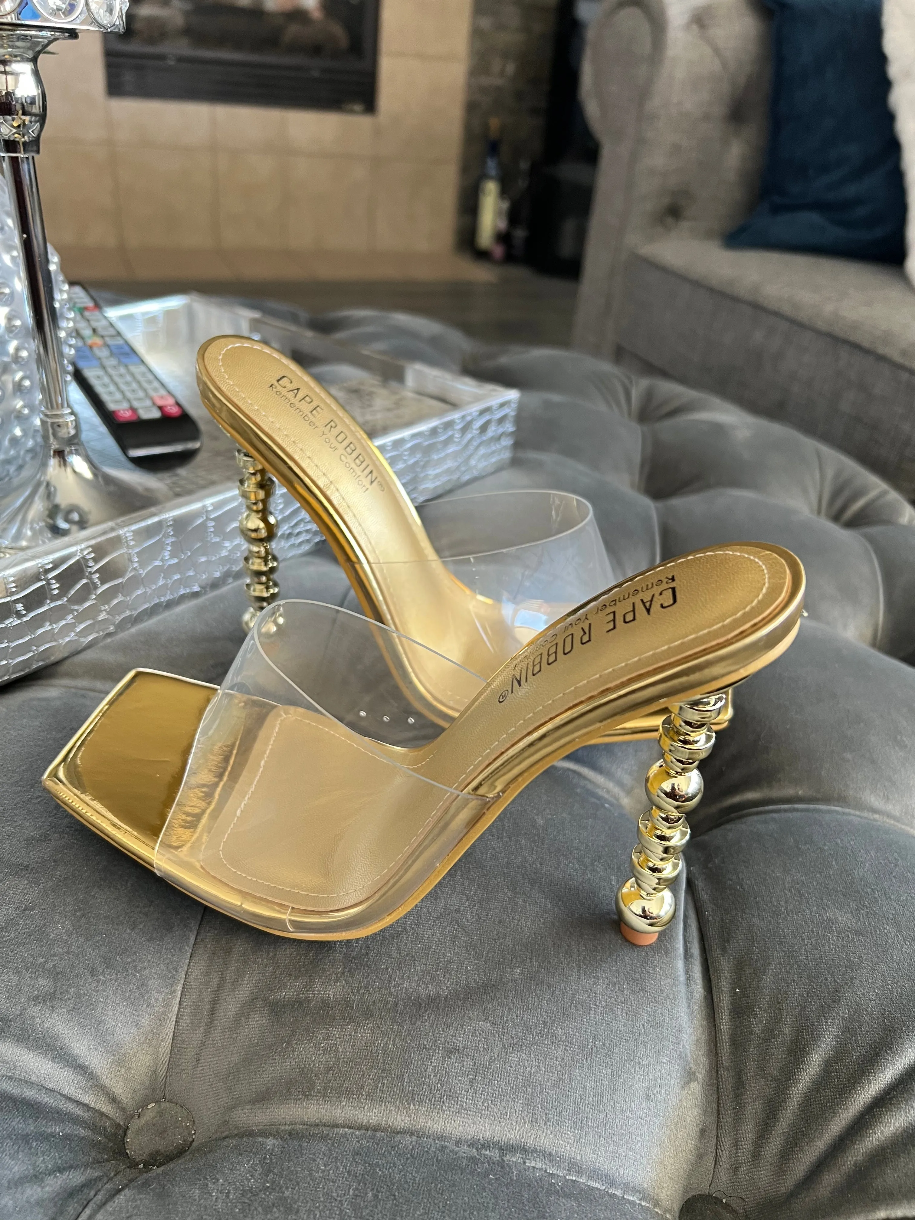 Gold Clear Sandals